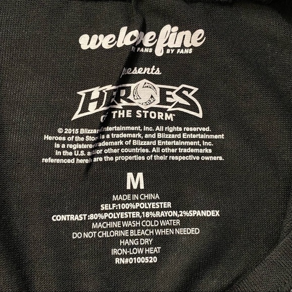 Heroes of the Storm Printed Chiffon Boatneck Raglan Black Knit Sweater Medium - Picture 3 of 13